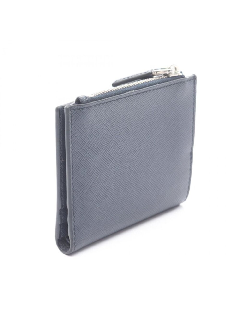 Prada Bifold Wallet Saffiano Navy Leather Triangle Logo - Picture 2 of 5